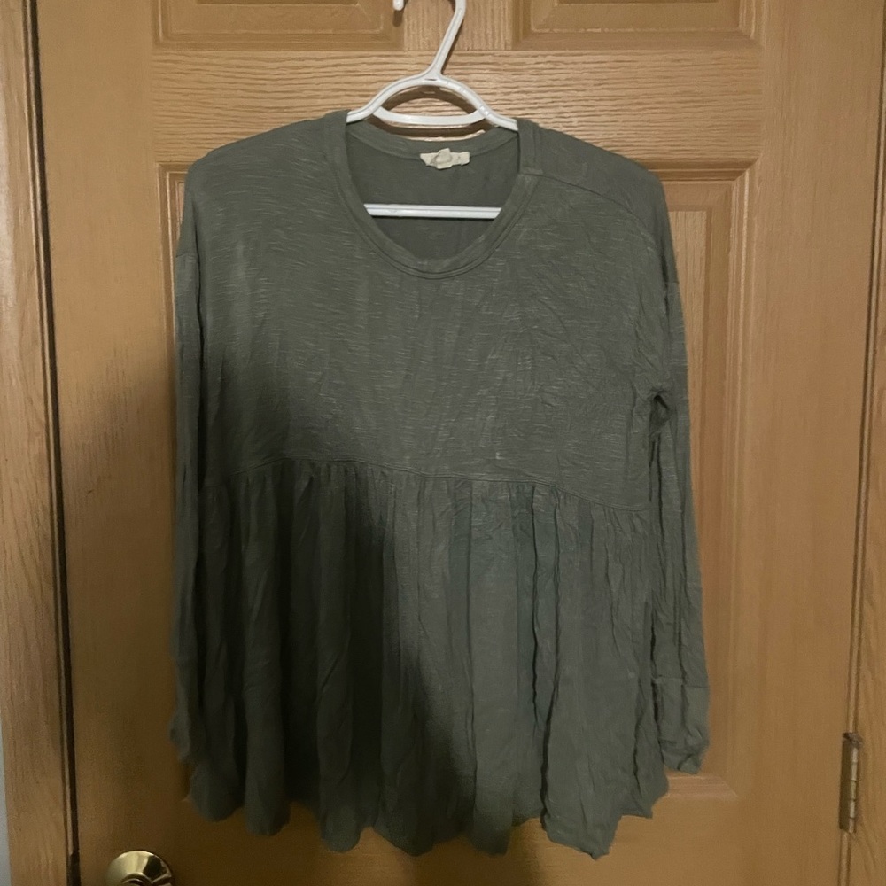 Distressed long sleeve top